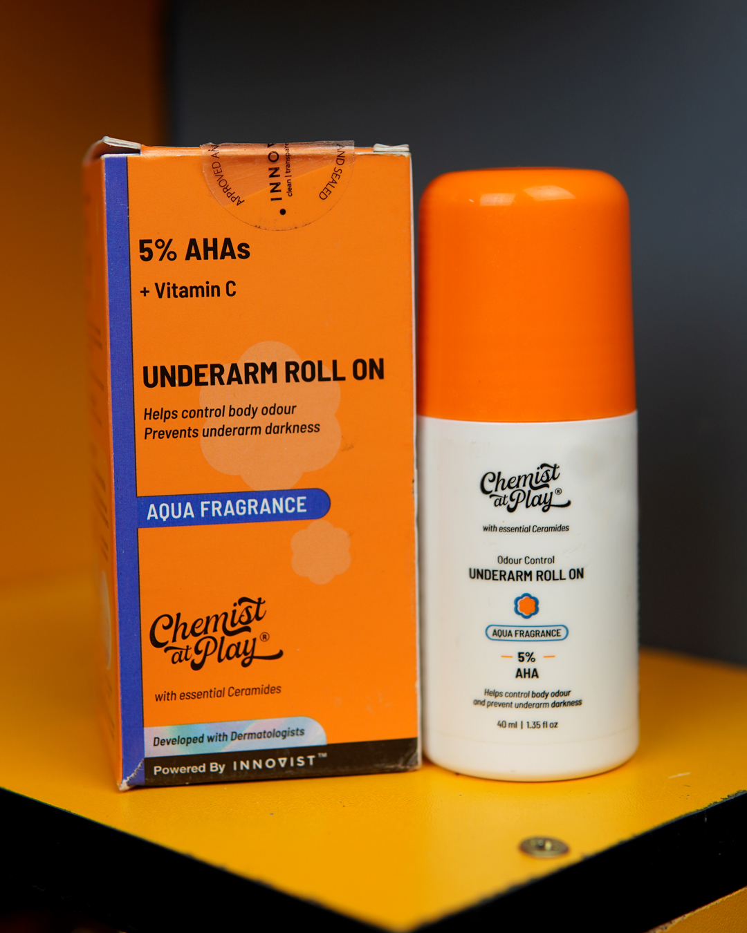 5% AHAs + Vitamin C Underarm Roll-On – Aqua Fragrance – 40ml 5% AHAs + Vitamin C Underarm Roll-On – Aqua Fragrance – 40ml